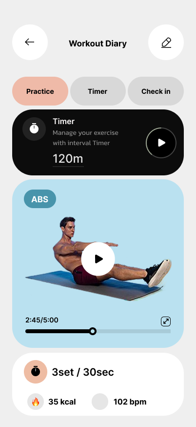 WorkOut Session Screen